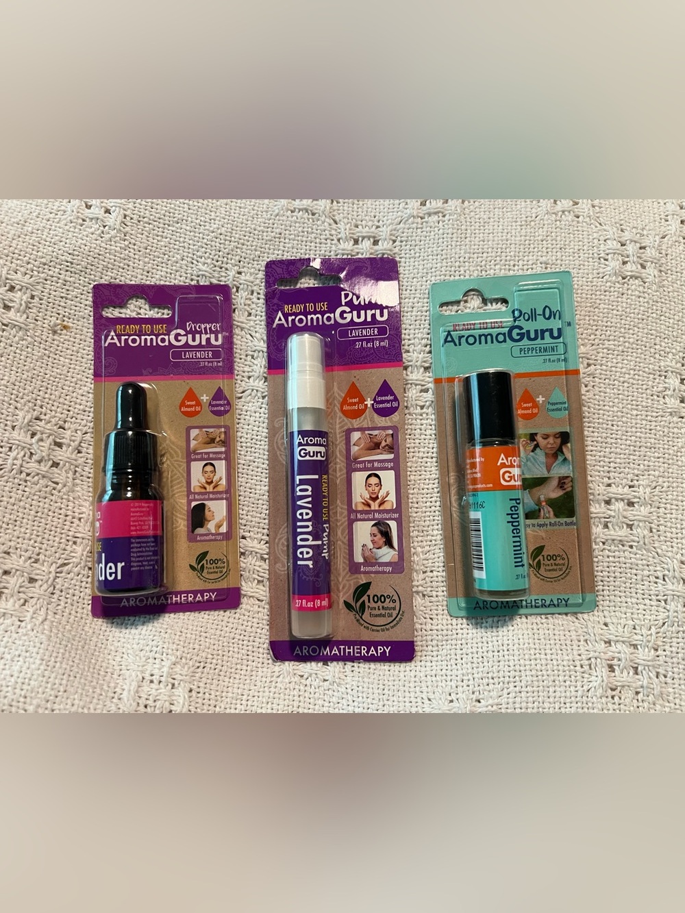 Lavender & Peppermint 3 x Aromatherapy Essential Oil - NEW